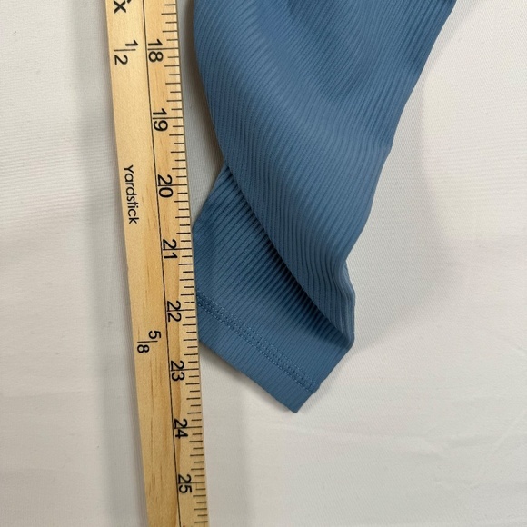 Zyia Storm Parallel Lux Ribbed Leggings Womens Size 0 Blue Gray High Rise - Picture 6 of 9